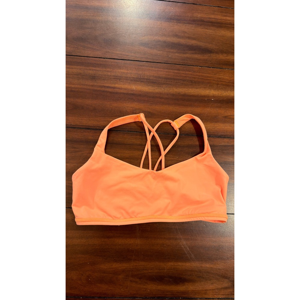 Lululemon Free To Be Bra Neon Orange Strappy Back Sports Bra Size 8